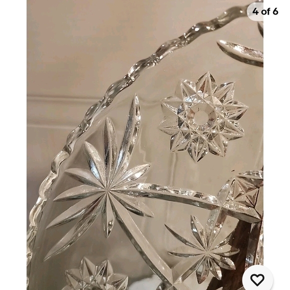 Early American Prescut Star of DAVID 13 1/2 Platter 1970's Anchor Hocking Glass - Picture 4 of 6